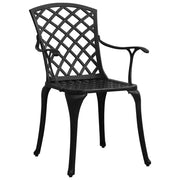 Sedie da Giardino 2 pz in Alluminio Pressofuso Nero 315572