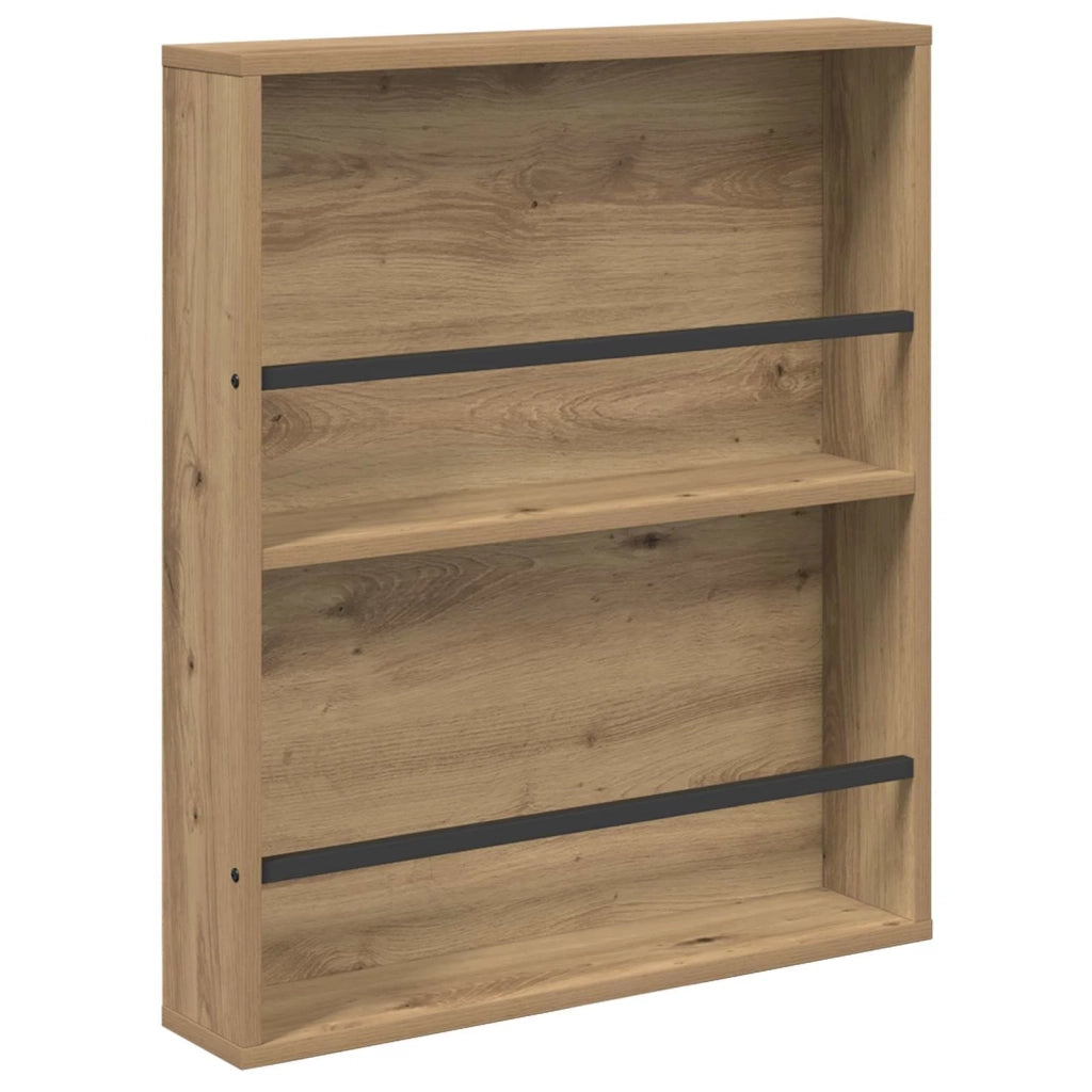 Scaffale per riviste 2 pcs Rovere artigianale 60 x 12 x 70 cm