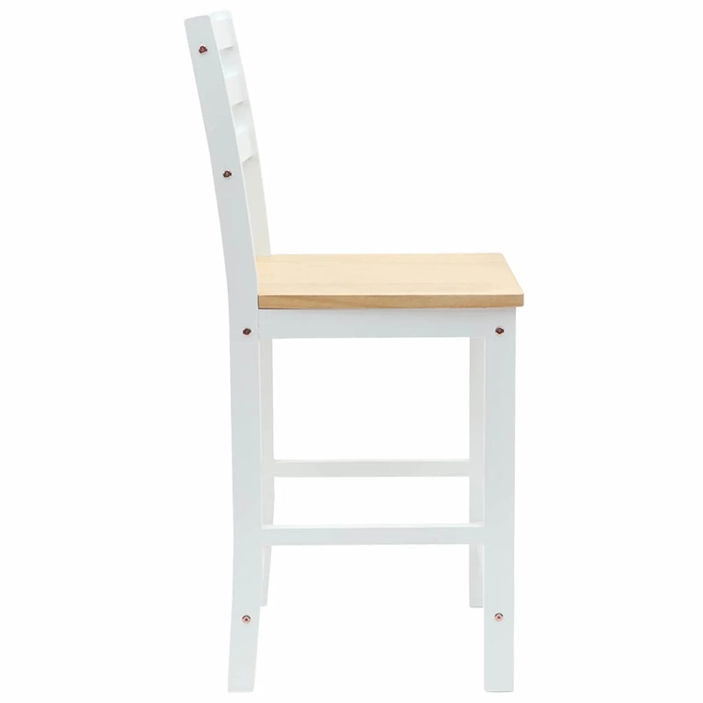Sedie da pranzo 2 pcs Legno di gomma solido Bianco 42020470
