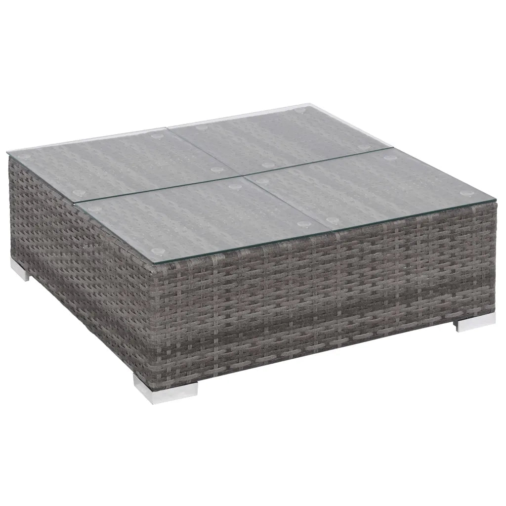Set Divani da Giardino 6 pz con Cuscini in Polyrattan Grigio 44607