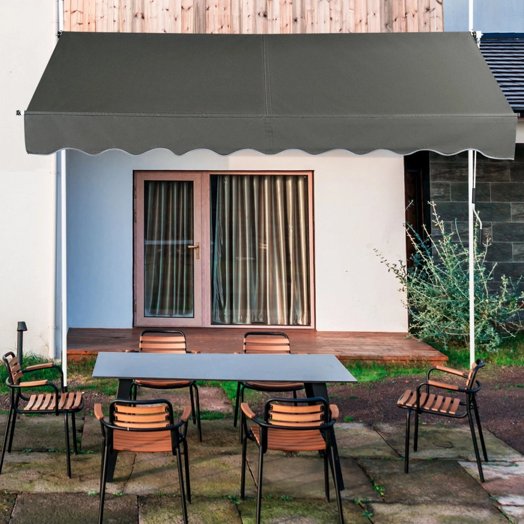 Tenda da sole telescopica e retrattile, Tenda parasole resistente ai raggi UV impermeabile 250 x 120 cm Grigio-Tende parasole