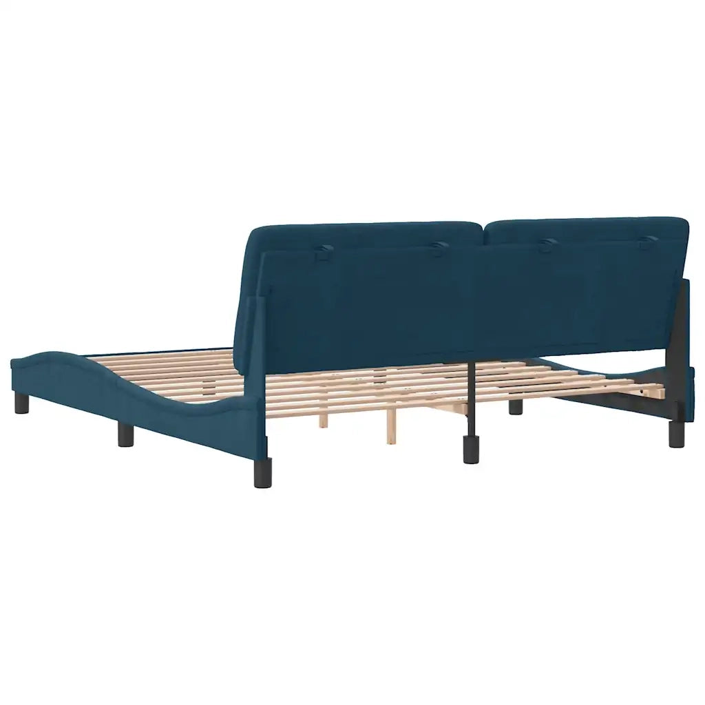 Giroletto senza Materasso Blu 180x200 cm in Velluto