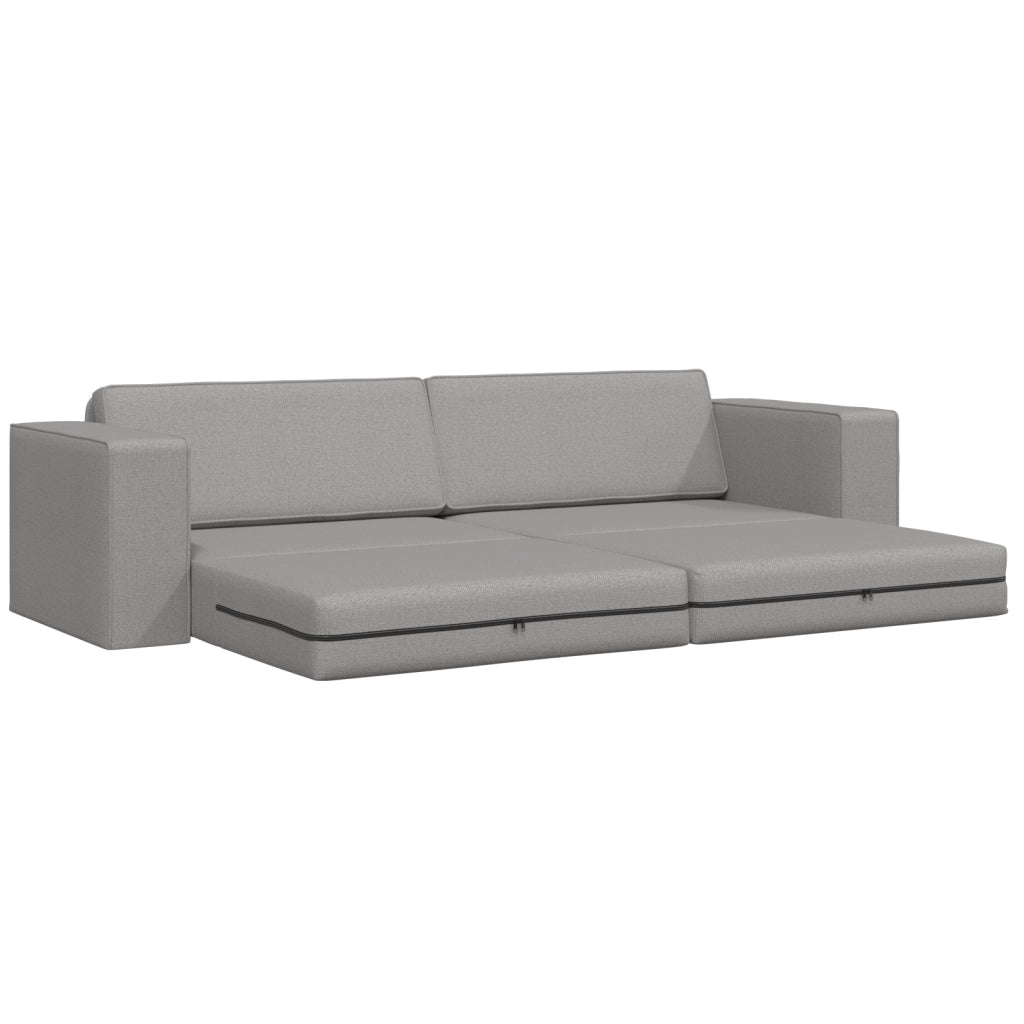 Divano Letto a Terra 2-in-1 Grigio Nuvola 245x150x60.5 cm Tessuto