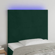 Testiera a LED verde Scuro 80x5x118/128 cm in Velluto 3122177