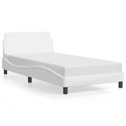 Letto singolo | Letto per adulti | Giroletto Dover Bianco 100x200 cm in Similpelle