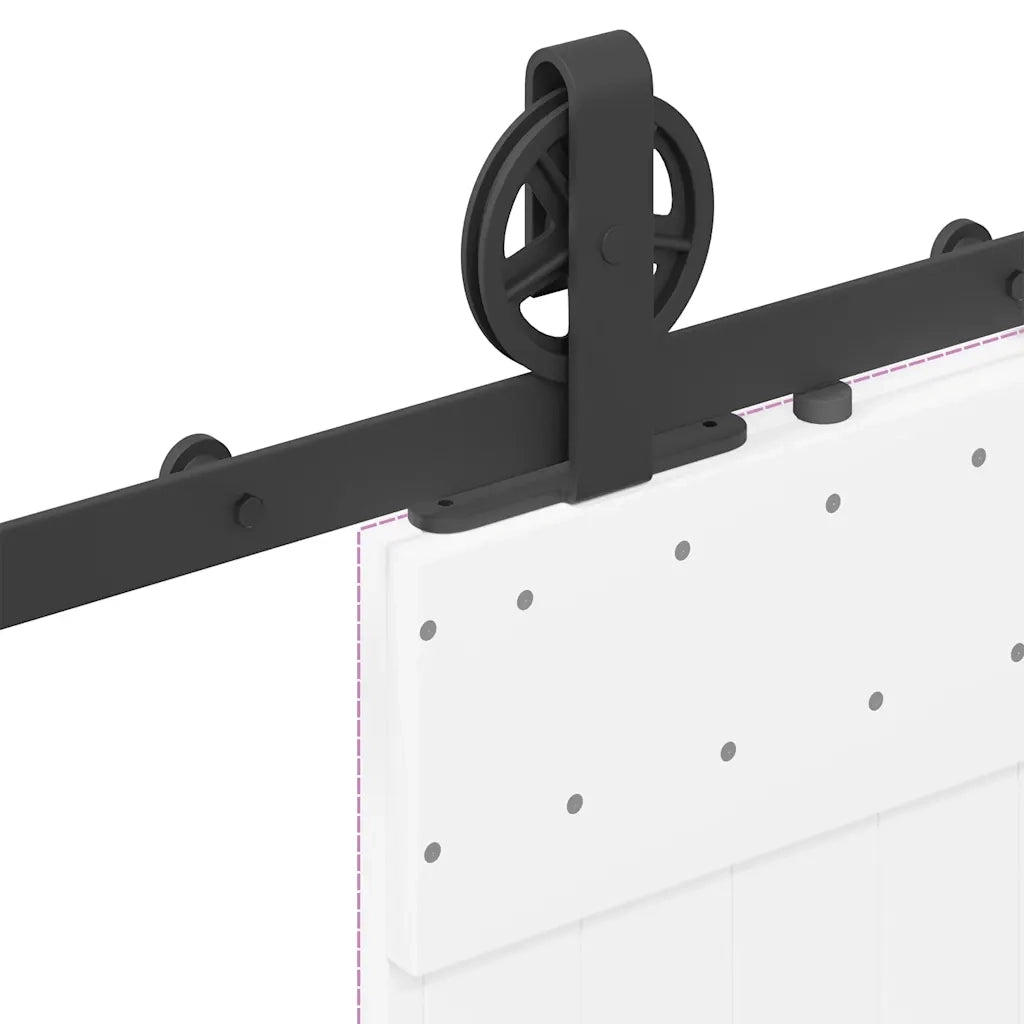 Kit di Binari per Porte Scorrevoli 200 cm Acciaio Nero CFW6747358