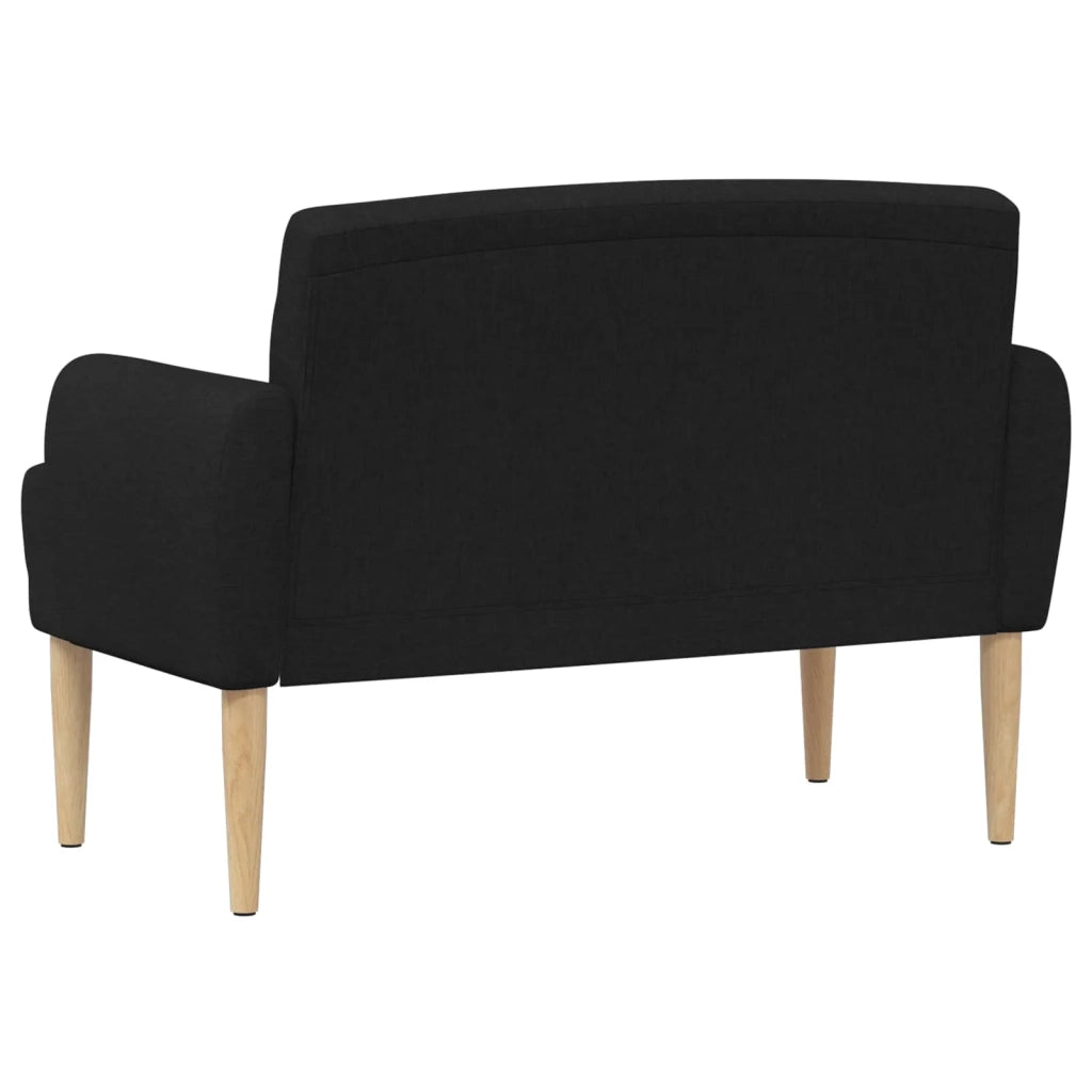 Loveseat con bottoni imbottiti Nero 116 x 67 x 80 cm Tessuto 42041777