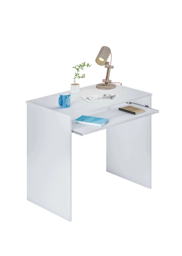 Ajeje, Scrivania un Ripiano, 90x54x79h cm Bianco