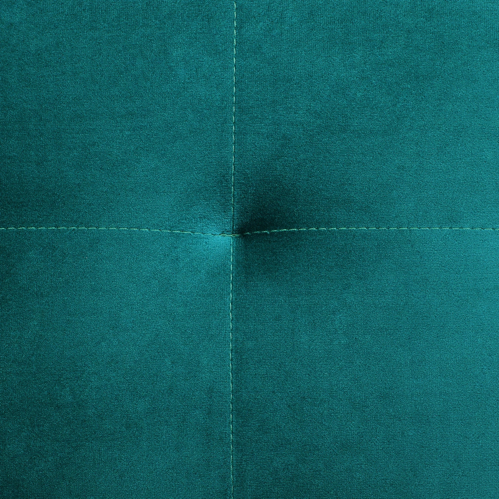 Divano letto ad angolo in tessuto trapuntato in velluto verde acqua moderno a forma di U componibile a 5 posti con chaise longue ottomane