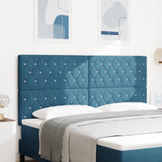 Testiera con Bottoni in Cristallo Trapuntata Blu Scuro 180 cm Velluto