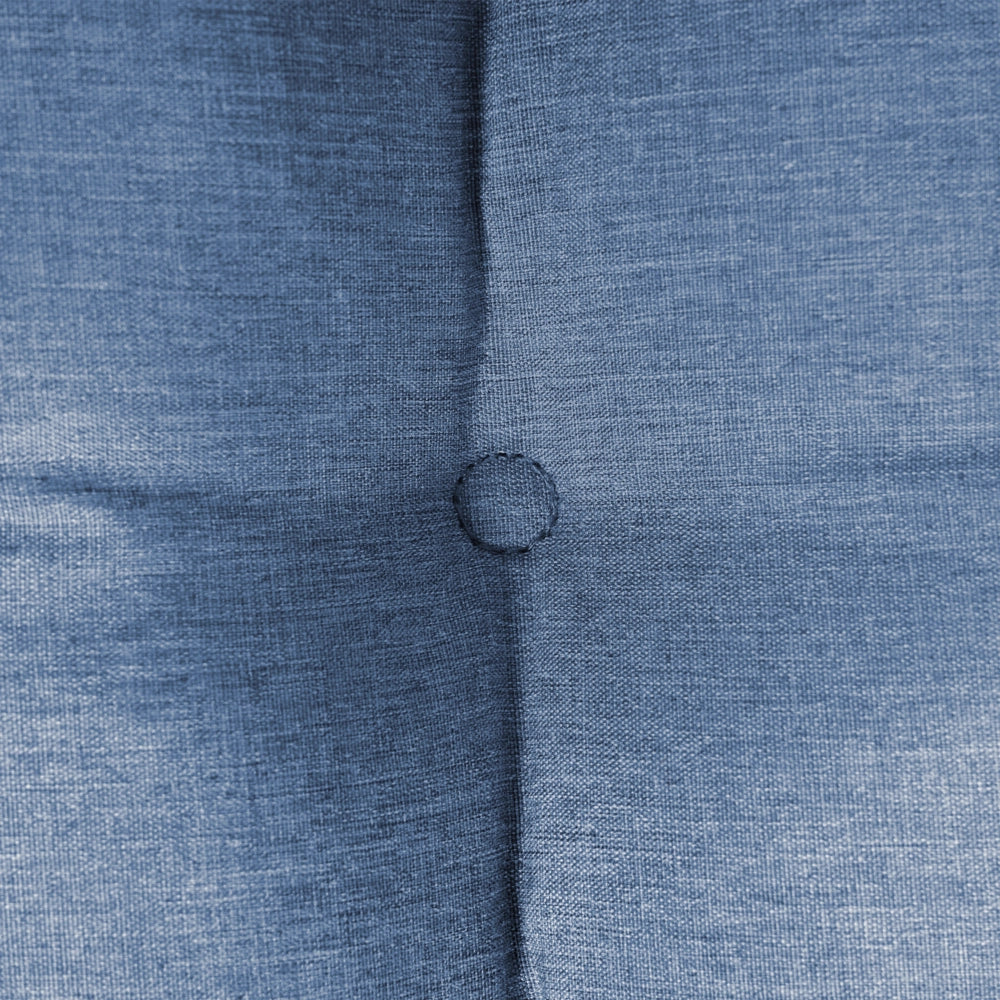 Cuscino per lettino da sole in poliestere blu, resistente ai raggi UV e idrorepellente, con lacci e poggiatesta, imbottitura spessa