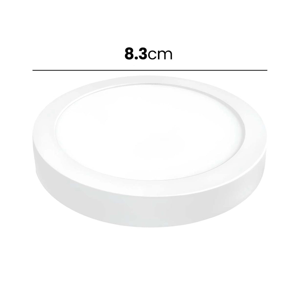 Pannello Luminoso LED Formato Rotondo 6W 83×83mm Design Ultrapiatto Bianco Avizar