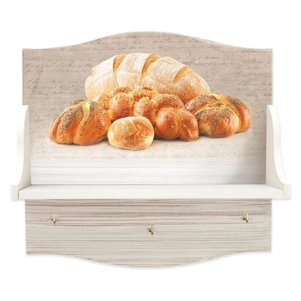 Trade Shop - Mensola Portabarattoli Multiuso Con Stampa Pane Hd Organizer Per Utensili Cucina -