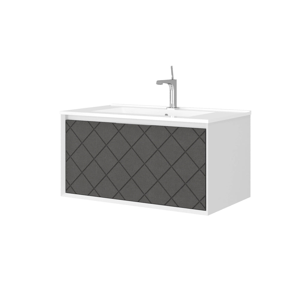 Mobile da bagno sospeso da 81cm colore lino