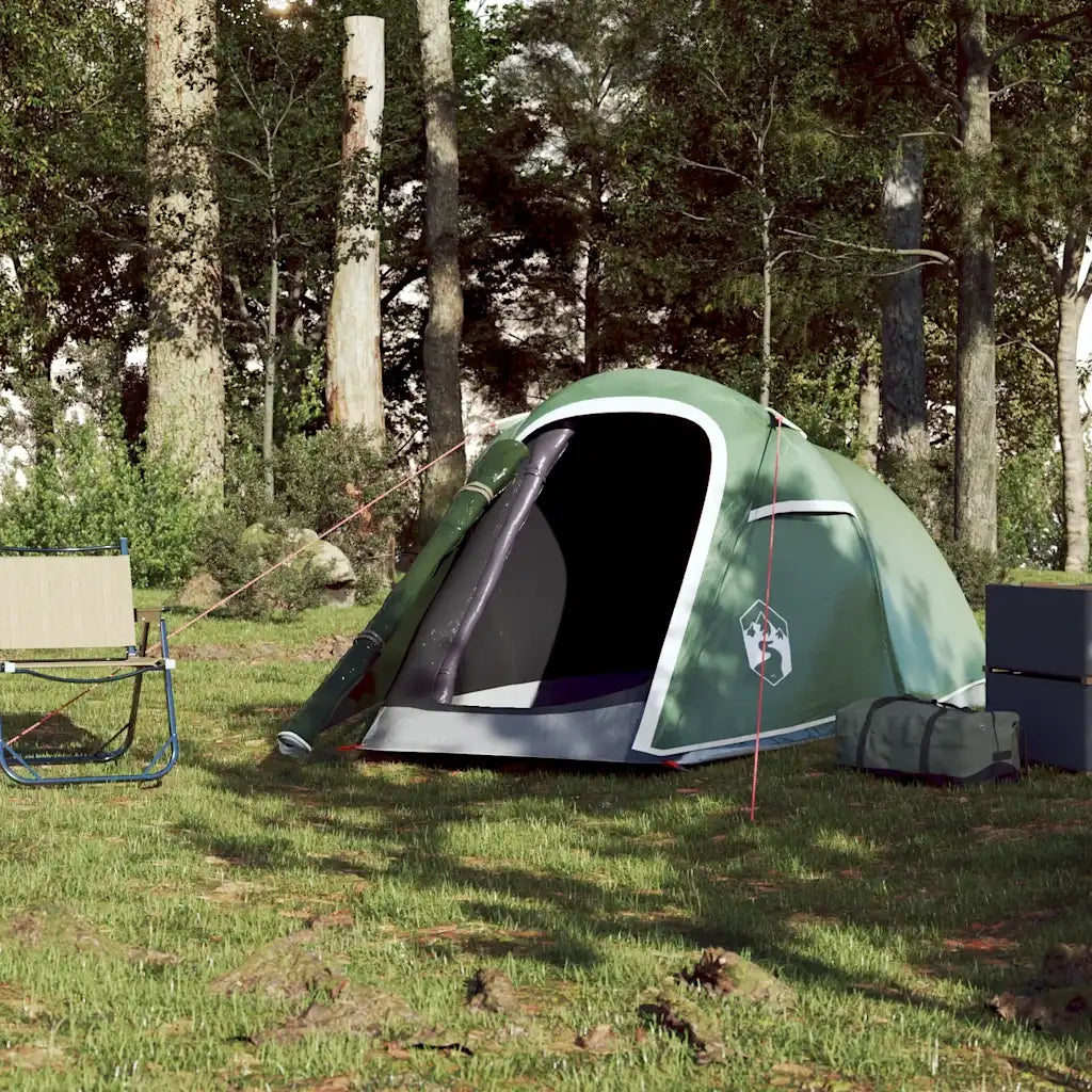 Tenda da Campeggio a Tunnel per 2 Persone-Tenda per Escursionismo Verde Impermeabile 734639
