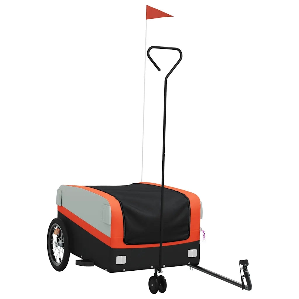 Rimorchio da Bici Nero e Arancione 45 kg in Ferro CFW5098634