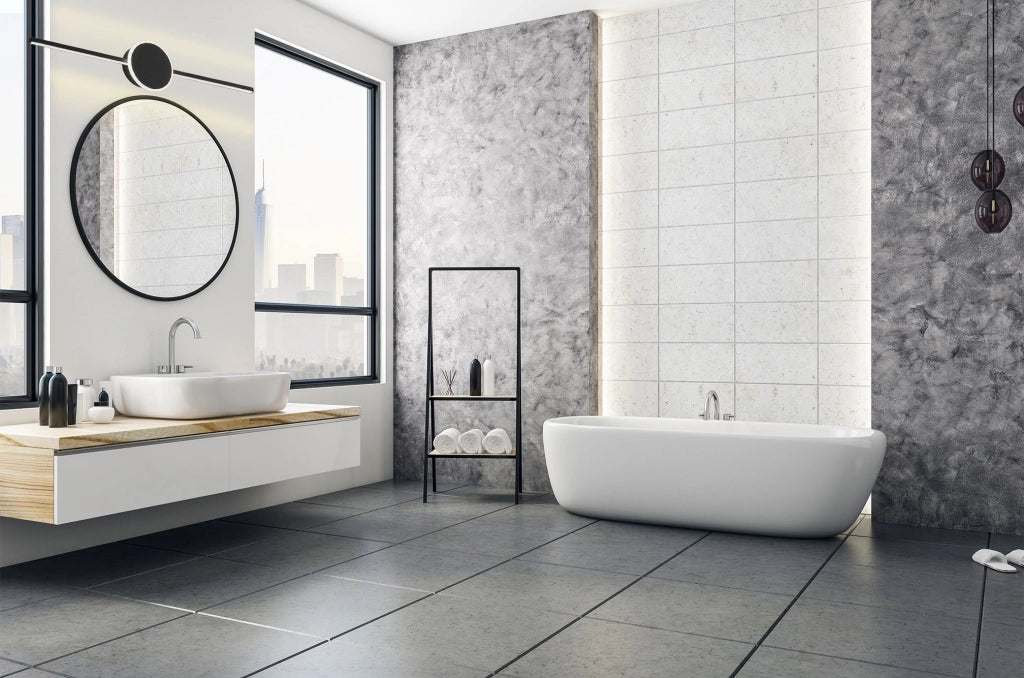Lampada Da Muro Da Bagno Led Sopra Specchio 80cm APP850-1W Round Black
