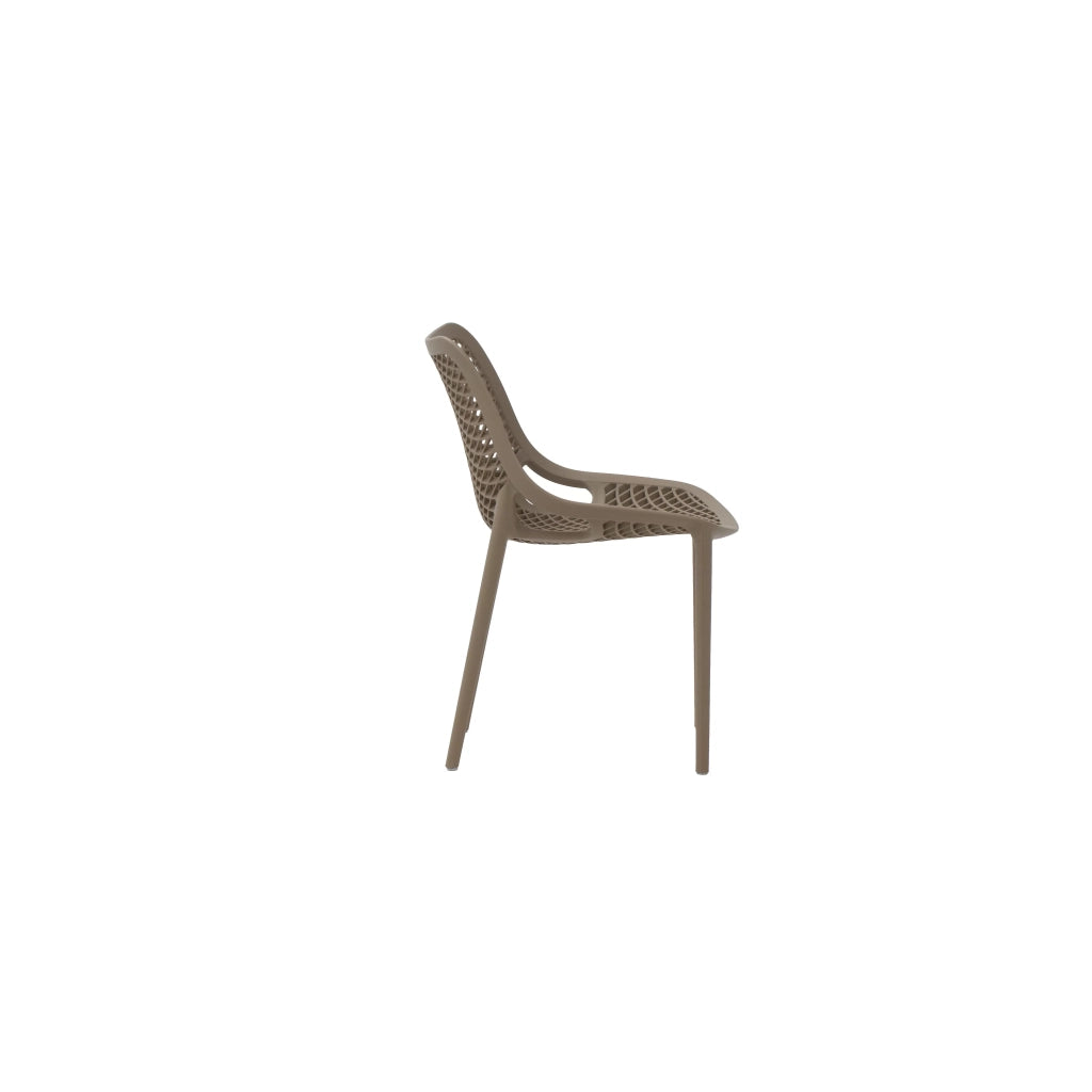 Set 4 sedie design polipropilene e fibra di vetro tortora 50x60x82