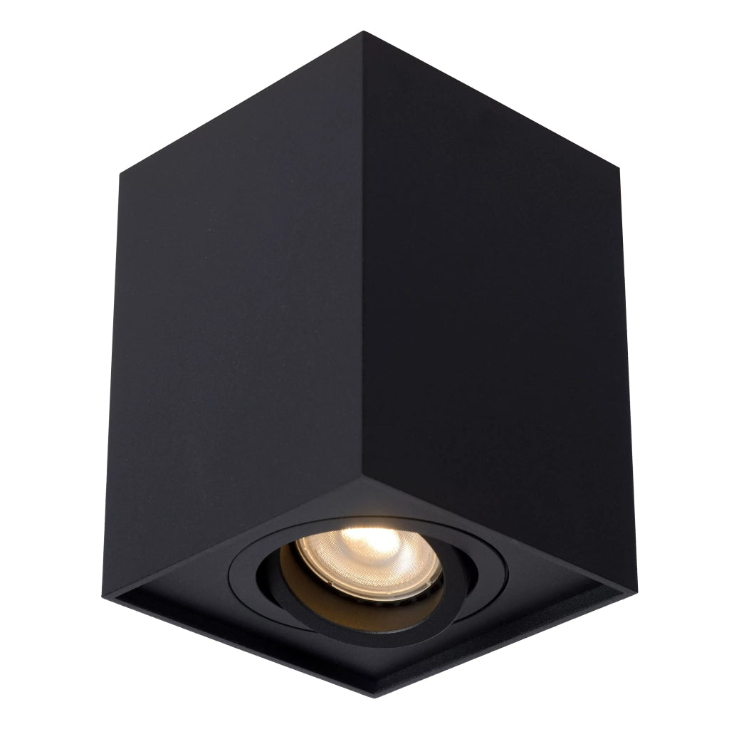 Spot soffitto quadrato nero orientabile GU10 Lucide Tube