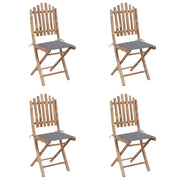 Set da Pranzo da Giardino 5 pz Pieghevole con Cuscini in Bambù 3063961