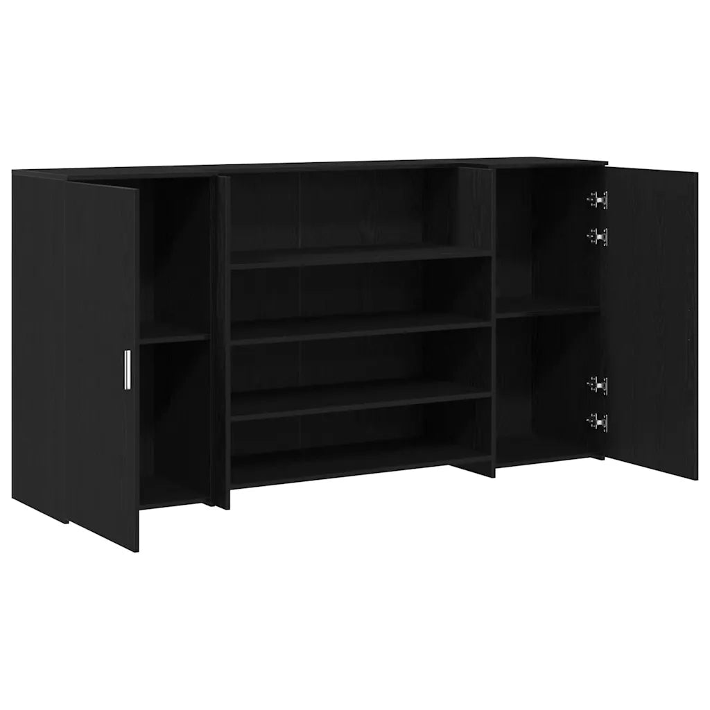 vidaXL Banco Reception Rovere Nero 200x50x103,5 cm Legno Multistrato