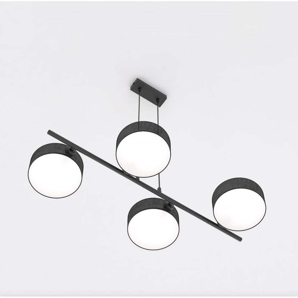 Lampada a sospensione Drumz nera opaca