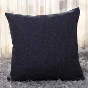 Cuscini in lino spessi - 2-pack - 45x45cm cuscini in lino quadrati - Copertina per cuscini all'aperto - Decorazione per la casa - Con cerniera invisibile - Adatto per divano letto, ufficio - Nero