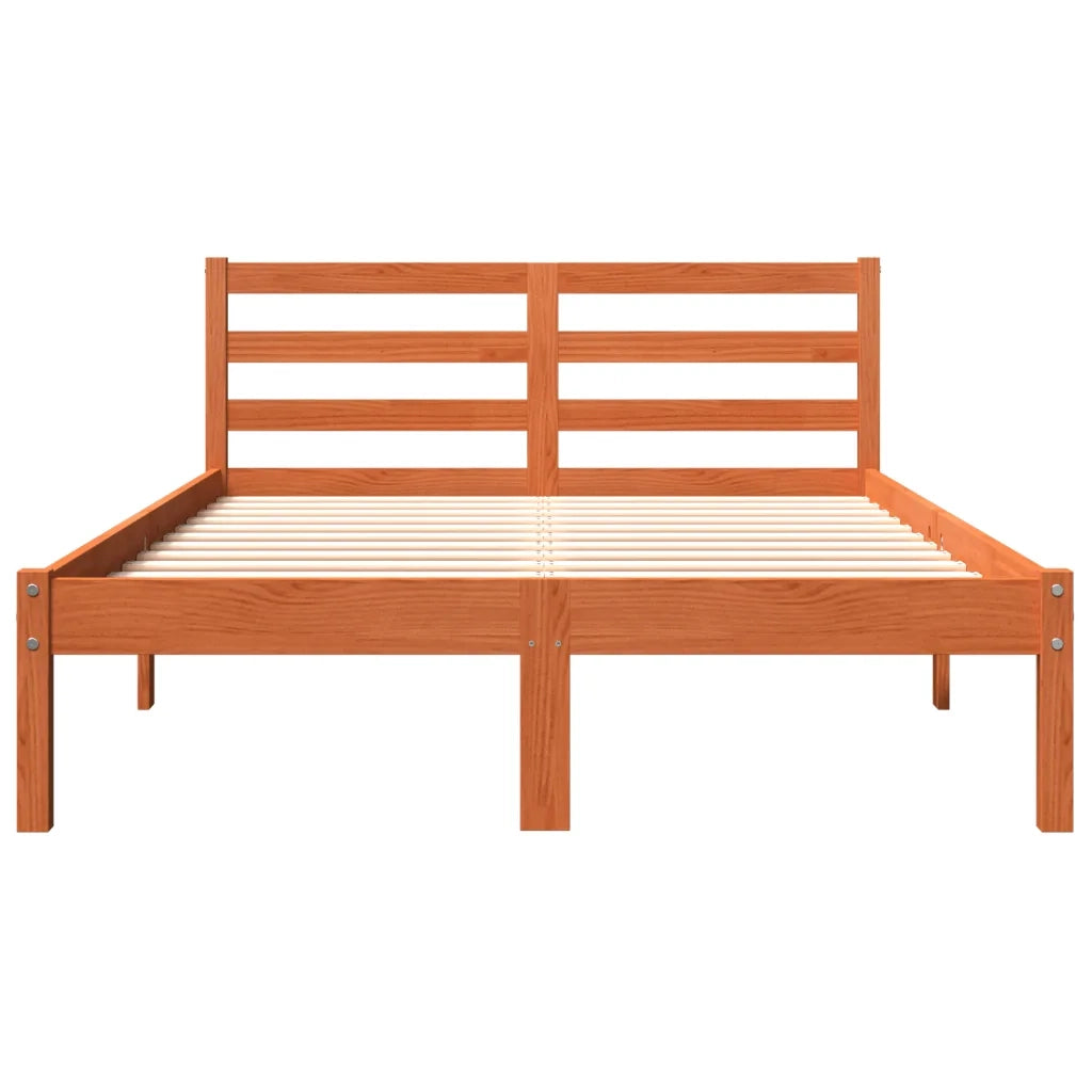 Letto senza Materasso Marrone Cera 150x200 cm in Legno di Pino 844146