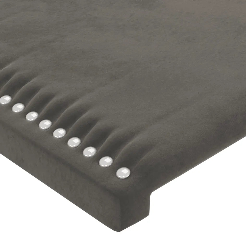Testiera a LED-Testata con LED Grigio Scuro 163x16x118/128cm in Velluto 397106