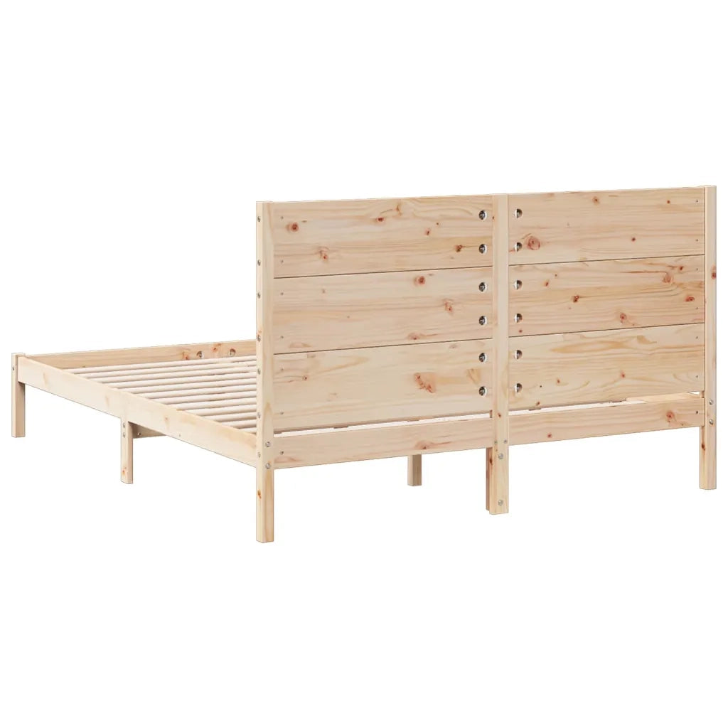 vidaXL Giroletto Extra Lungo senza Materasso 160x220 cm Legno Massello