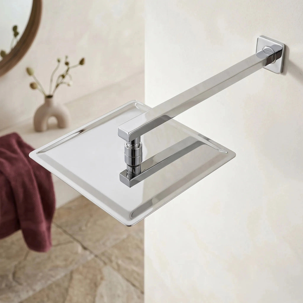 Braccio Doccia Quadrato Rea Js-9022 40cm Chrome