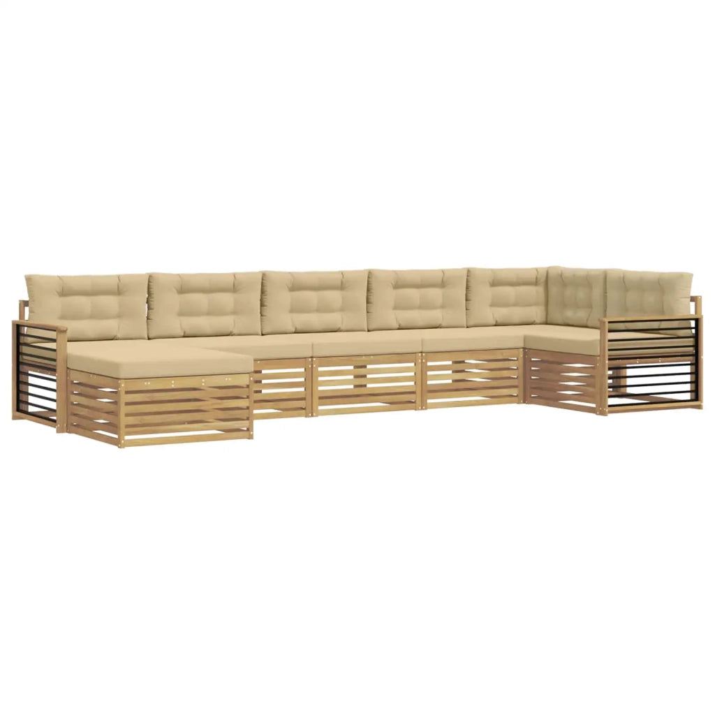 Set di divani da esterno 7 pz Bianco e Beige 3390858
