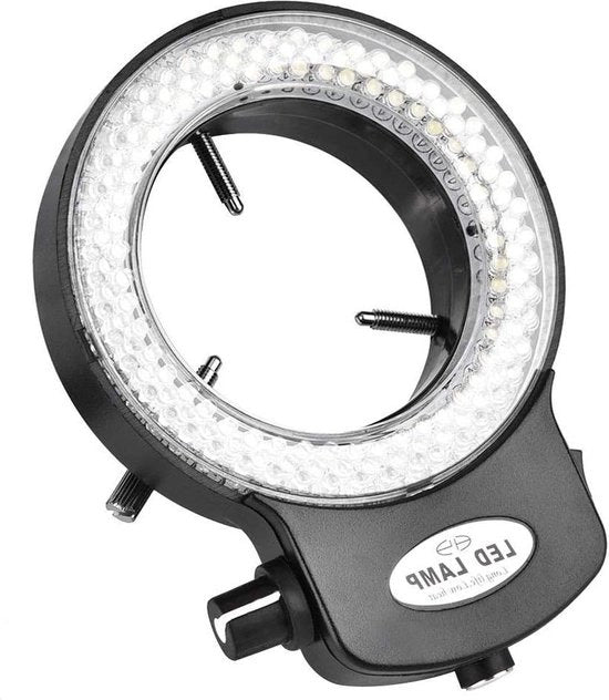Lampada a LED per microscopio stereoscopico - 140PCS LED - perle - Luce regolabile - Adattatore - Nero