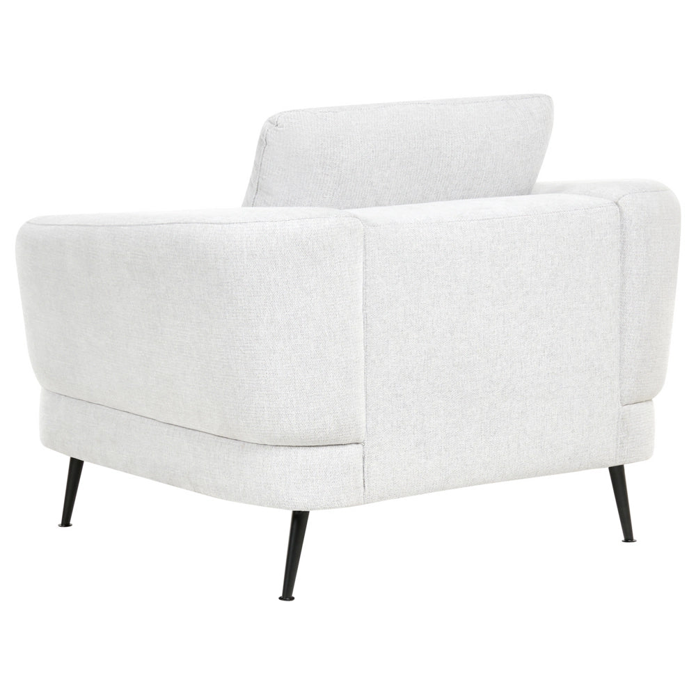 Set di divani a 3 posti Rivestimento in tessuto bianco sporco Gambe in ferro con braccioli Soggiorno in stile moderno