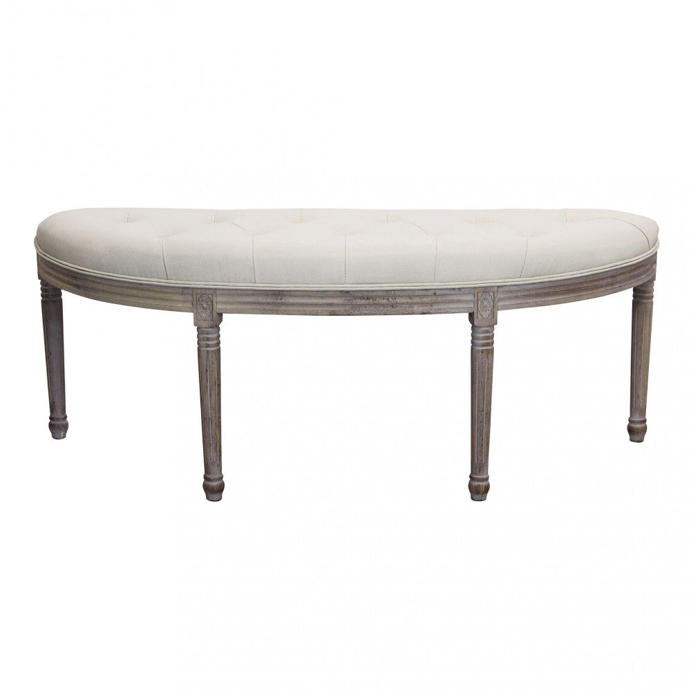 Panca Margi in Tessuto 125x45x48 h cm in Legno Beige