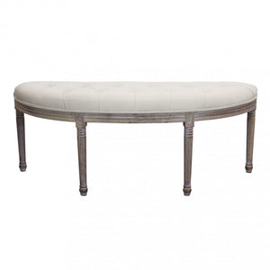 Panca Margi in Tessuto 125x45x48 h cm in Legno Beige