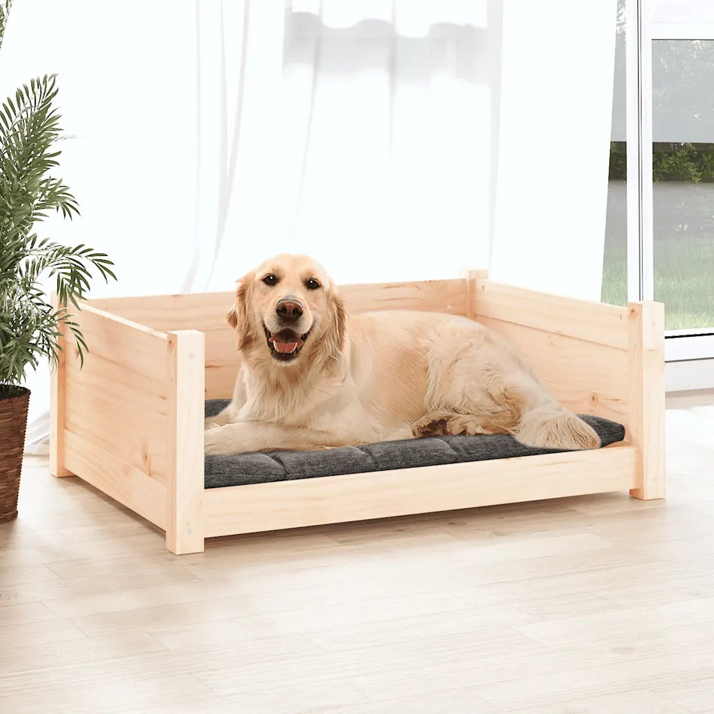 Cuccia per Cani 75,5x55,5x28 cm in Legno Massello di Pino 821452