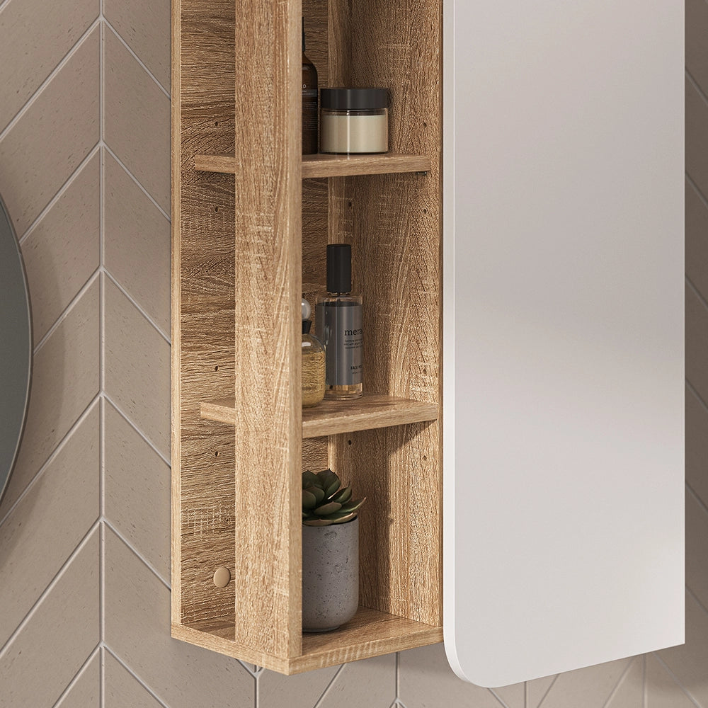 Vicco Mobile bagno Sonoma/Bianco 50 x 75 cm con anta e vani a giorno