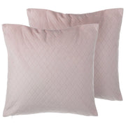 Set di 2 cuscini decorativi in velluto rosa trapuntato a rombi 45 x 45 cm Glamour