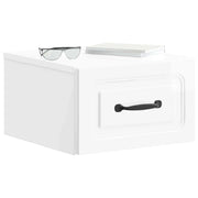 Comodino | Armadio da Notte | Mobiletto da notte a muro Bianco Lucido 34,5 x 33 x 20 cm