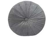 Cuscino Arredo Imbottito Effetto Velluto Rotondo A Pieghe Plissettato Con Lurex - 38x38 - Tortora