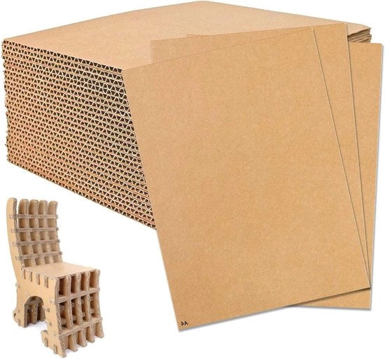 Golfkarton A4 30 pezzi - 3 mm spesso - Per imballaggio e fai da te - 210 x 297 mm - Materiale per fai da te - Cartone per imballaggio.