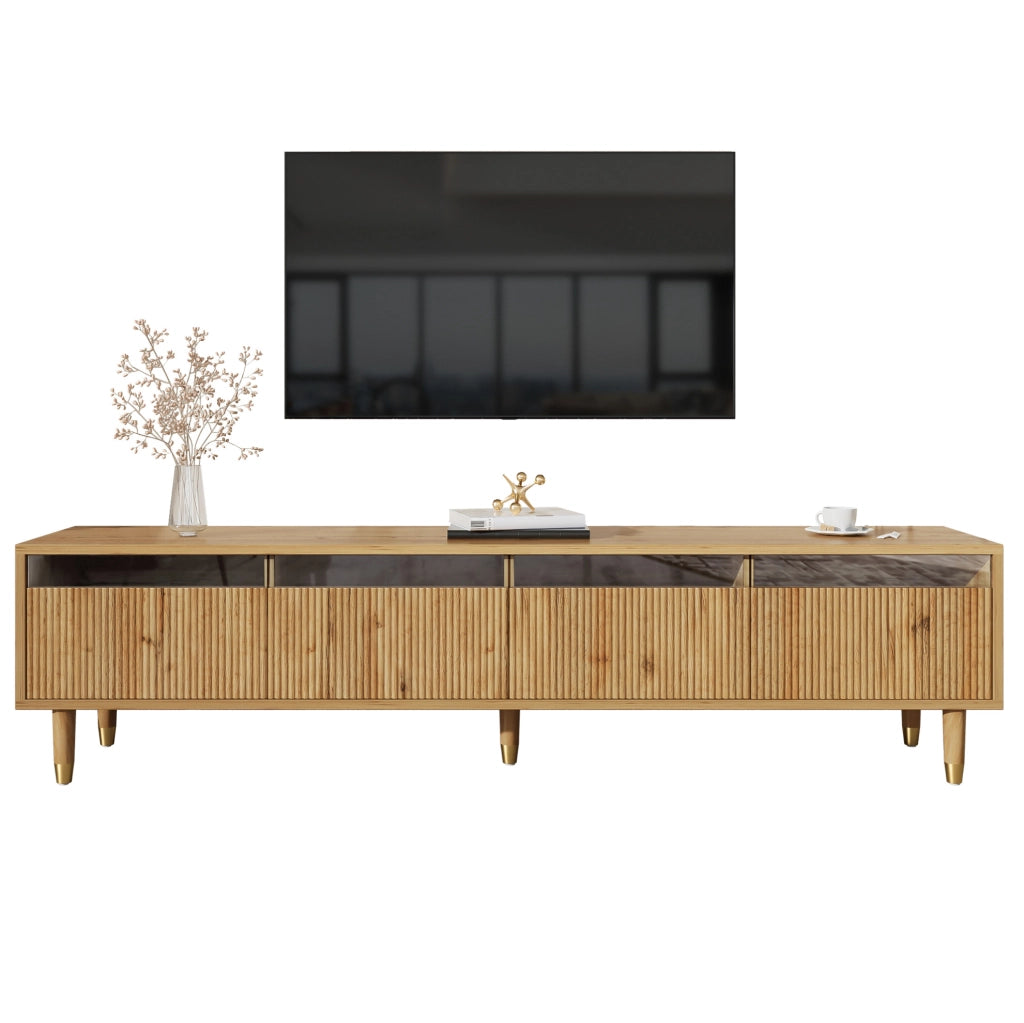 Mobile TV moderno effetto legno 178 cm con 4 cassetti e passacavi