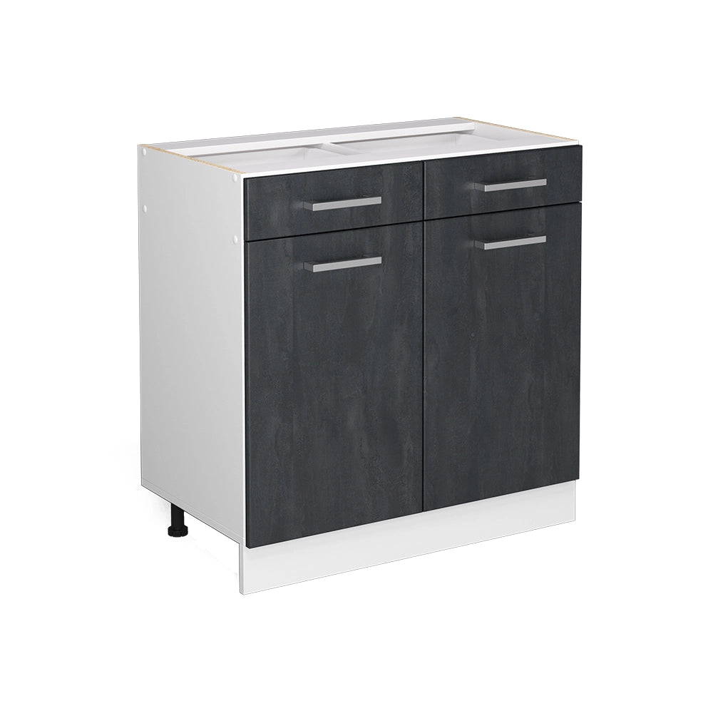 Vicco Frontale cucina Calcestruzzo nero 79.2 x 70.8 cm frontale del mobile per mobile base con cassetti
