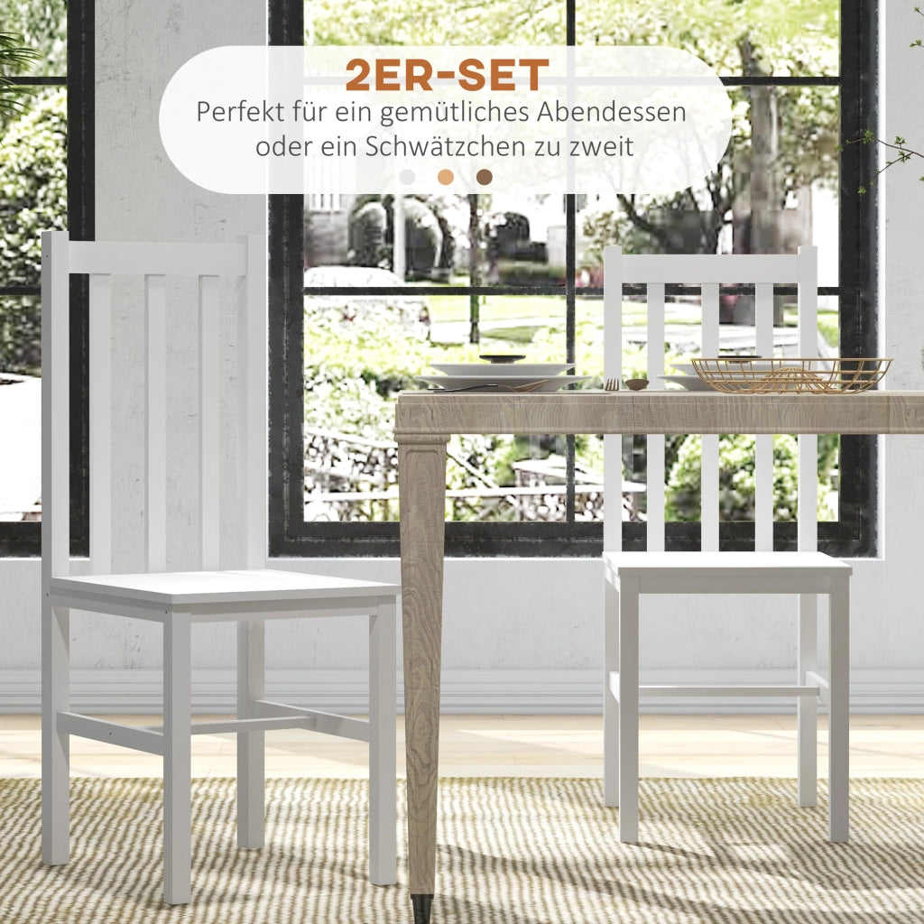 Set 2 Sedie da Pranzo ¨C Xylo ¨C Legno Massello Bianco Design Moderno 38,5x47,5x99 cm