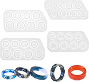 4 pezzi di forma a anello in silicone - forma a cera - forma a silicone - accessori per progetti di DIY - anelli - collane - orecchini - pendenti - decorazioni