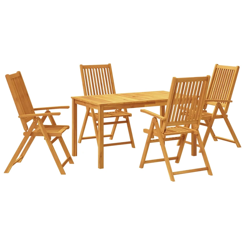 Set da Pranzo per Giardino 5 pz 140x80x74 cm in Legno Massello di Acacia