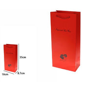 Trade Shop - Set 2 Buste Regalo 35x16x8.7 Cm Sacchetto Bottiglie Vino Rossa Con Scritta 69895 -