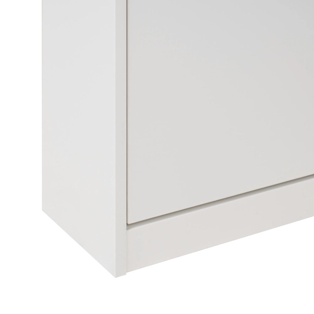 Scarpiera Bianca in MDF con 2 Scomparti Design Moderno per Ingresso