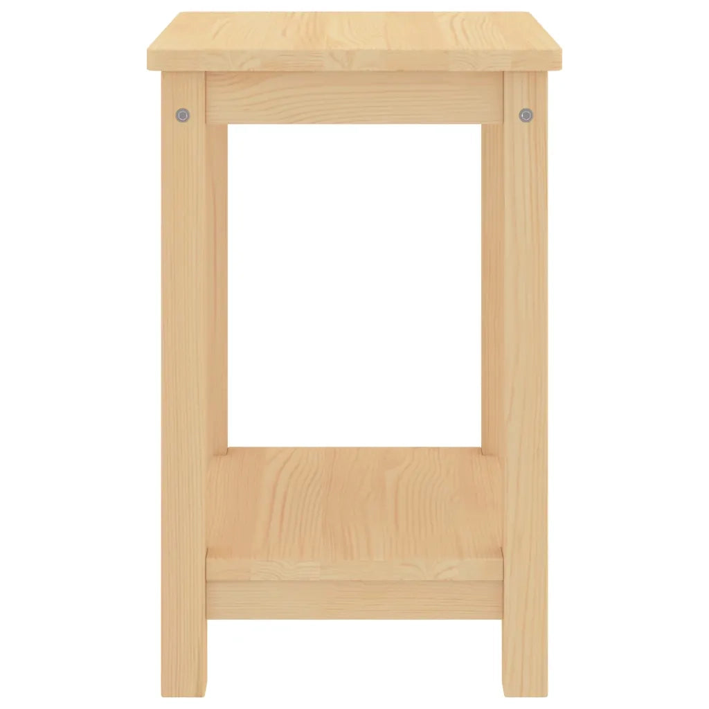 Comodino-Tavolino da notte Naturale 35x30x47 cm in Legno Massello di Pino